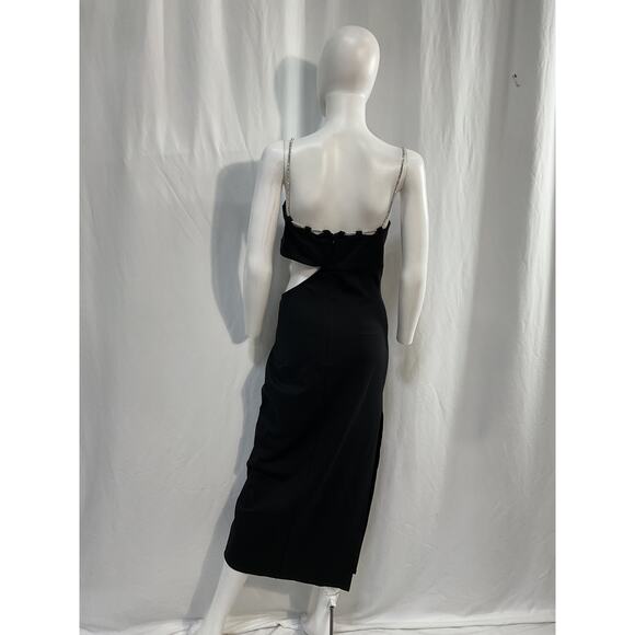 Lovers And Friends 'Charlotte' Black Crystal Embellished Cut Out Midi Dress - Picture 3 of 5